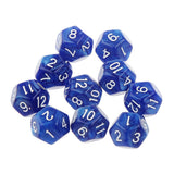 Maxbell Pack of 10pcs Pearl Blue D12 Twelve Sided Game Dice D&D TRPG Games Party Supplies