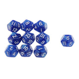 Maxbell Pack of 10pcs Pearl Blue D12 Twelve Sided Game Dice D&D TRPG Games Party Supplies