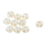 Maxbell Pack of 10pcs Pearl White D12 Twelve Sided Game Dice D&D TRPG Games Party Supplies