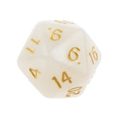 Maxbell Pack of 10pcs Pearl White D20 Twenty Sided Game Dice D&D TRPG Games Party Supplies