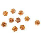 Maxbell Pack of 10pcs Pearl Coffee D20 Twenty Sided Game Dice D&D TRPG Games Party Supplies