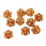 Maxbell Pack of 10pcs Pearl Coffee D20 Twenty Sided Game Dice D&D TRPG Games Party Supplies