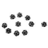 Maxbell Pack of 10pcs Pearl Black D20 Twenty Sided Game Dice D&D TRPG Games Party Supplies