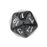 Maxbell Pack of 10pcs Pearl Black D20 Twenty Sided Game Dice D&D TRPG Games Party Supplies