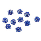 Maxbell Pack of 10pcs Pearl Blue D20 Twenty Sided Game Dice D&D TRPG Games Party Supplies