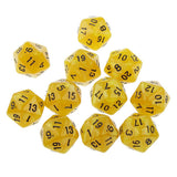 Maxbell Pack of 10pcs Pearl Yellow D20 Twenty Sided Game Dice D&D TRPG Games Party Supplies
