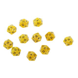 Maxbell Pack of 10pcs Pearl Yellow D20 Twenty Sided Game Dice D&D TRPG Games Party Supplies