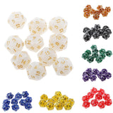 Maxbell Pack of 10pcs Pearl Yellow D20 Twenty Sided Game Dice D&D TRPG Games Party Supplies