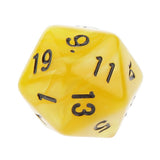 Maxbell Pack of 10pcs Pearl Yellow D20 Twenty Sided Game Dice D&D TRPG Games Party Supplies
