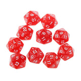 Maxbell Pack of 10pcs Pearl Red D20 Twenty Sided Game Dice D&D TRPG Games Party Supplies