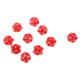 Maxbell Pack of 10pcs Pearl Red D20 Twenty Sided Game Dice D&D TRPG Games Party Supplies