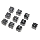 Maxbell Pack of 10pcs Pearl Black D6 Six Sided Game Dice D&D TRPG Games Party Supplies Toys