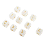 Maxbell Pack of 10pcs Pearl White D6 Six Sided Game Dice D&D TRPG Games Party Supplies Toys