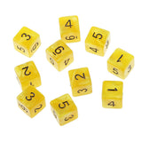 Maxbell Pack of 10pcs Pearl Yellow D6 Six Sided Game Dice D&D TRPG Games Party Supplies Toys