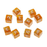 Maxbell Pack of 10pcs Pearl Coffee D6 Six Sided Game Dice D&D TRPG Games Party Supplies Toys