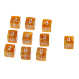 Maxbell Pack of 10pcs Pearl Coffee D6 Six Sided Game Dice D&D TRPG Games Party Supplies Toys