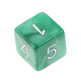 Maxbell Pack of 10pcs Pearl Green D6 Six Sided Game Dice D&D TRPG Games Party Supplies Toys