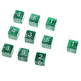 Maxbell Pack of 10pcs Pearl Green D6 Six Sided Game Dice D&D TRPG Games Party Supplies Toys