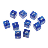 Maxbell Pack of 10pcs Pearl Blue D6 Six Sided Game Dice D&D TRPG Games Party Supplies Toys