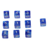 Maxbell Pack of 10pcs Pearl Blue D6 Six Sided Game Dice D&D TRPG Games Party Supplies Toys