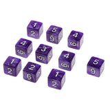 Maxbell Pack of 10pcs Pearl Purple D6 Six Sided Game Dice D&D TRPG Games Party Supplies Toys