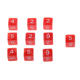 Maxbell Pack of 10pcs Pearl Red D6 Six Sided Game Dice D&D TRPG Games Party Supplies Toys