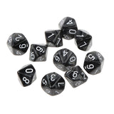 Maxbell Pack of 10pcs Pearl Black D10 Ten Sided Game Dice D&D TRPG Games Party Supplies Toys