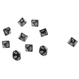 Maxbell Pack of 10pcs Pearl Black D10 Ten Sided Game Dice D&D TRPG Games Party Supplies Toys