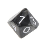 Maxbell Pack of 10pcs Pearl Black D10 Ten Sided Game Dice D&D TRPG Games Party Supplies Toys