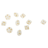 Maxbell Pack of 10pcs Pearl White D10 Ten Sided Game Dice D&D TRPG Games Party Supplies Toys