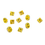 Maxbell Pack of 10pcs Pearl Yellow D10 Ten Sided Game Dice D&D TRPG Games Party Supplies Toys