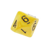 Maxbell Pack of 10pcs Pearl Yellow D10 Ten Sided Game Dice D&D TRPG Games Party Supplies Toys