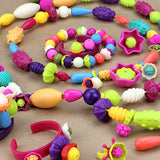 Maxbell Parents Pop Beads Art Craft Kit Toy Gift DIY Wristlet Hair Band Multicolored Set of 188