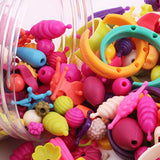 Maxbell Parents Pop Beads Art Craft Kit Toy Gift DIY Wristlet Hair Band Multicolored Box of 240