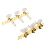 Maxbell 3L 3R Gold Plated Metal Machine Heads Round Knobs Tuners for Classic Guitar