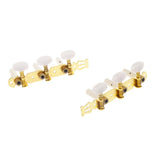 Maxbell 3L 3R Gold Plated Metal Machine Heads Round Knobs Tuners for Classic Guitar