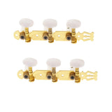 Maxbell 3L 3R Gold Plated Metal Machine Heads Round Knobs Tuners for Classic Guitar