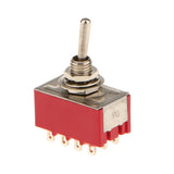 Maxbell 5pcs Red On/On Mini Toggle Switch 12 PIN 4PDT Length 35mm