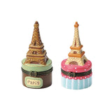 Maxbell Painted Ceramics Trinket Jewelry Box Necklace Storage Girl Gift-Eiffel Tower