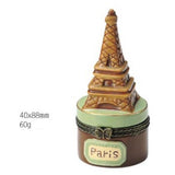 Maxbell Painted Ceramics Trinket Jewelry Box Necklace Storage Girl Gift-Eiffel Tower