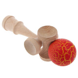 Maxbell Orange/Yellow Crackle Paint Traditional Kendama Ball Kids Educational Toy Xmas Gift