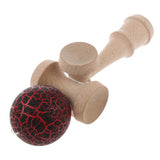 Maxbell Black/Red Crackle Paint Traditional Kendama Ball Kids Educational Toy Xmas Gift