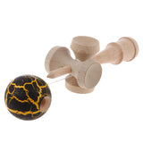 Maxbell Black/Yellow Crackle Pattern Traditional Kendama Ball Kids Educational Toy