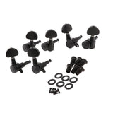 Maxbell 3R3L Black Machine Heads for Steel String/Electric Guitars Gear Ratio: 1/15