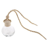 Charm Empty Glass Perfume Bottle Pendant for Car Hanging Decor Flat Shape