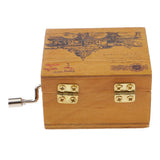 Maxbell Tiny Scenery Wood Music Box Hand-cranked Melody Box Desk Decoration Crafts