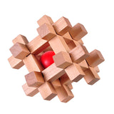 Maxbell Wood Educational Toy Kongming Luban Lock Brain Teaser Ball Out Magic Puzzle Intellectual Puzzle