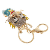 Maxbell Cute Dragon Charm Pendant Crystal Purse Bag Car Key Chain Ring Keychain Keyring Blue