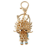 Maxbell Cute Dragon Charm Pendant Crystal Purse Bag Car Key Chain Ring Keychain Keyring Blue