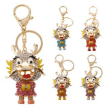 Maxbell Cute Dragon Charm Pendant Crystal Purse Bag Car Key Chain Ring Keychain Keyring Blue